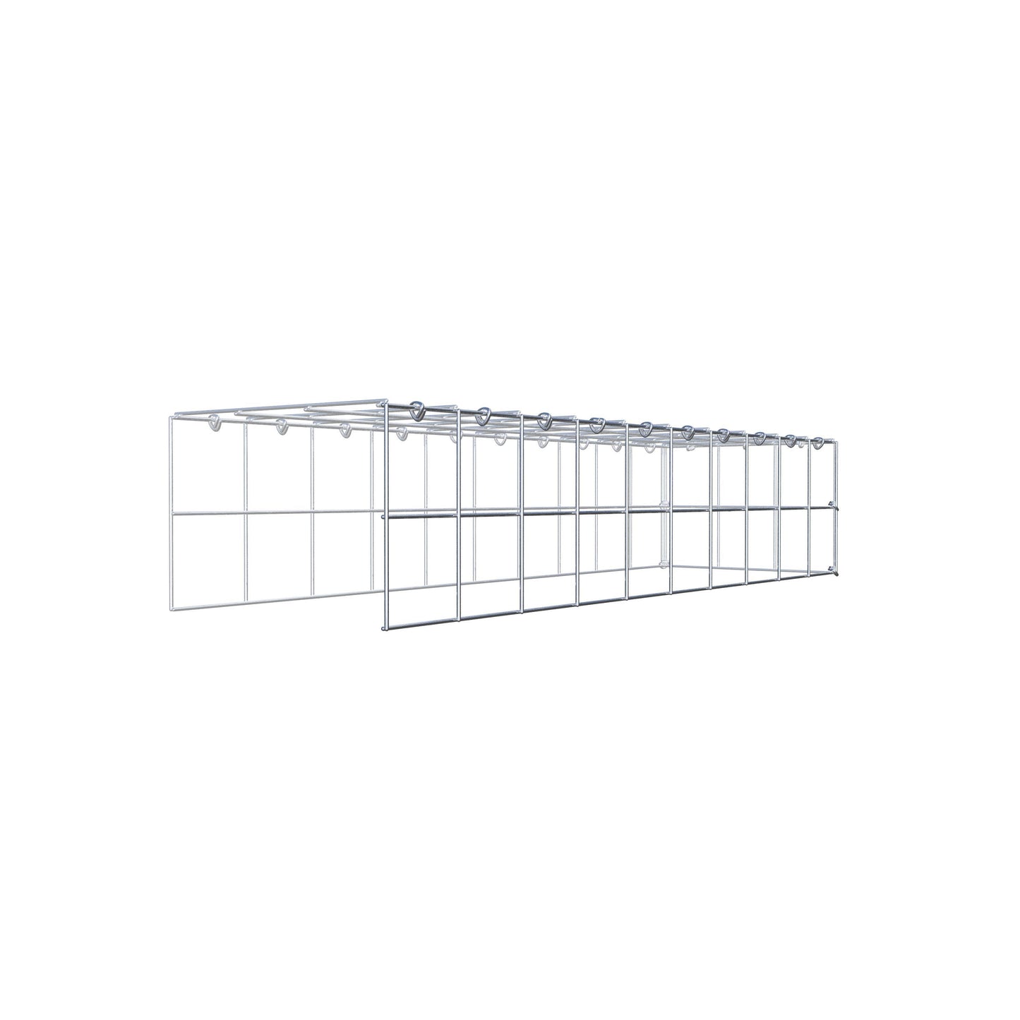 Gavión complementario de tipo 4 100 cm x 20 cm x 30 cm (L x A x P), malla 10 cm x 10 cm, anillo en C