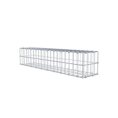 Gabione 100 cm x 20 cm x 20 cm (L x H x T), Maschenweite 5 x 10 cm, Spiralring