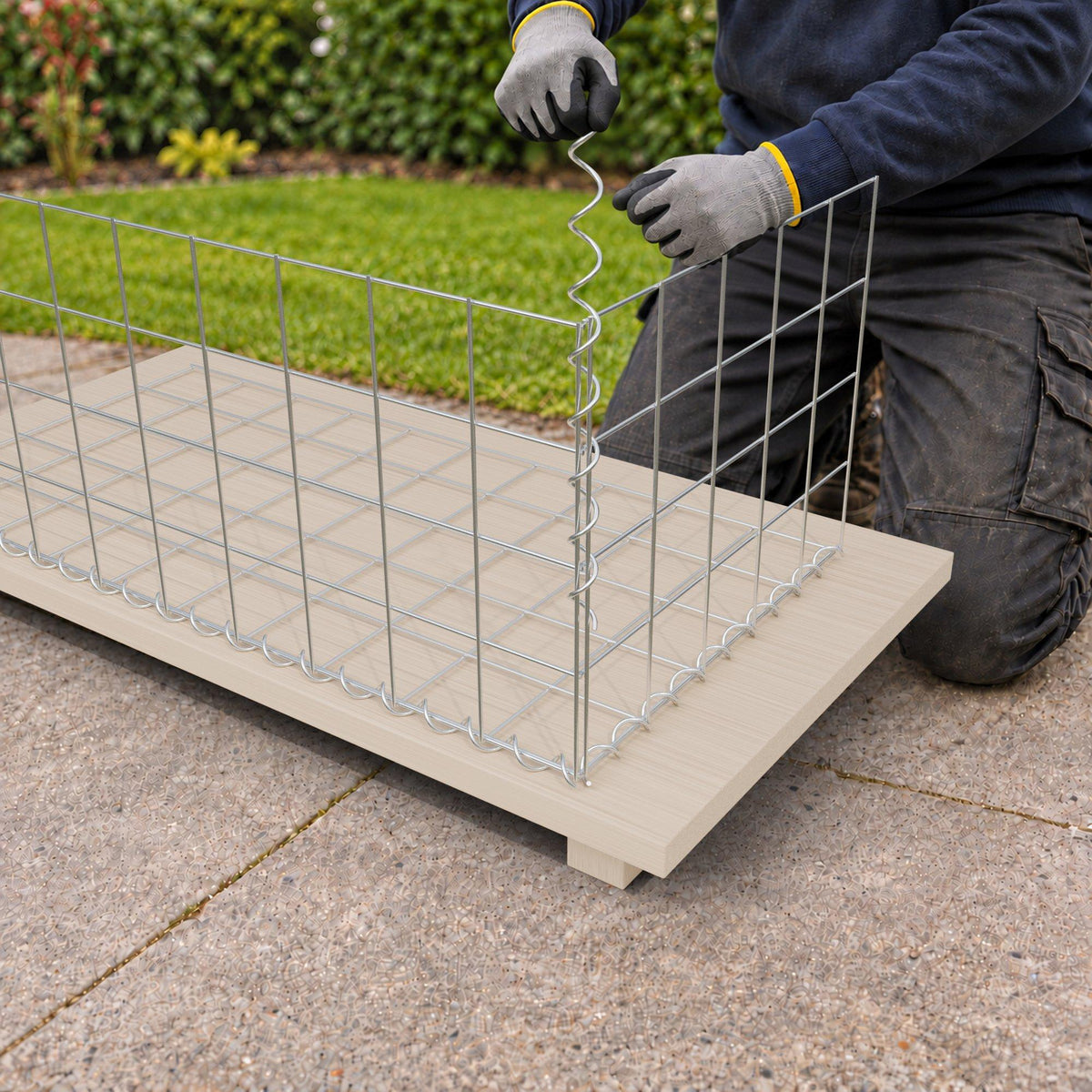 Gabion 100 cm x 40 cm x 50 cm (L x H x D), maskestørrelse 10 cm x 10 cm, spiral