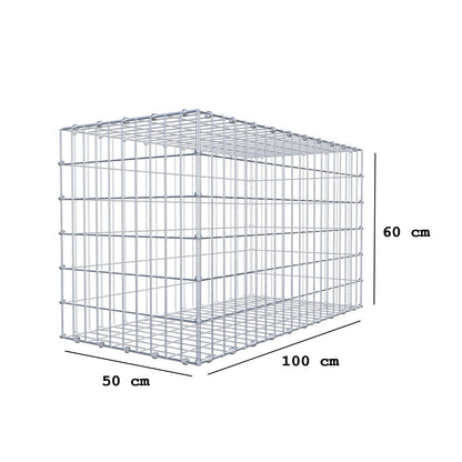 Schanskorf 100 cm x 60 cm x 50 cm (L x H x D), maaswijdte 5 x 10 cm, spiraalring