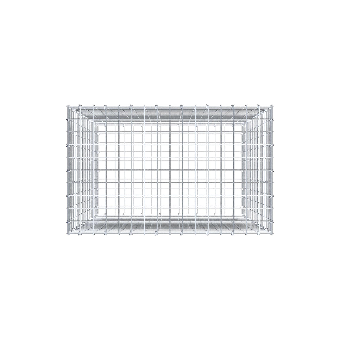 Gabbione 100 cm x 80 cm x 50 cm (L x H x P), maglia 5 cm x 5 cm, anello a C
