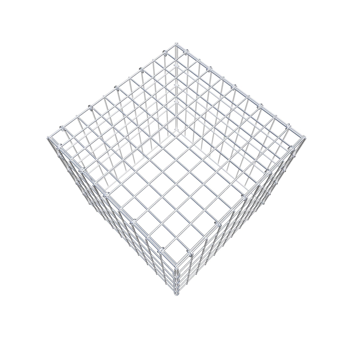 Opbouw schanskorf type 3 50 cm x 50 cm x 50 cm (L x H x D), maaswijdte 5 cm x 10 cm, C-ring