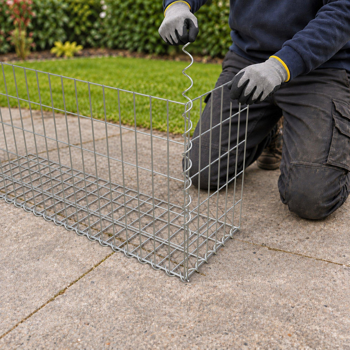 Gabion 100 cm x 50 cm x 30 cm (L x H x D), mesh size 5 cm x 10 cm, spiral