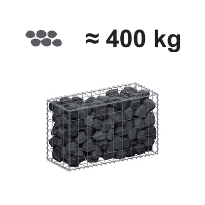 Schanskorf 100 cm x 60 cm x 40 cm (L x H x D), maaswijdte 10 cm x 10 cm, spiraalvormig