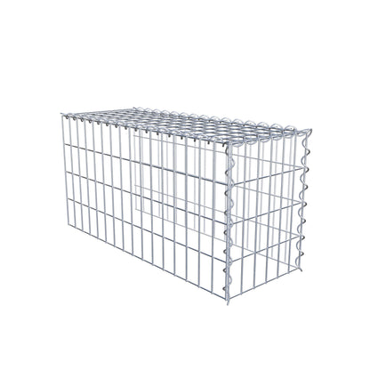Aangegroeide schanskorf type 4 80 cm x 40 cm x 30 cm (L x H x D), maaswijdte 5 cm x 10 cm, spiraal