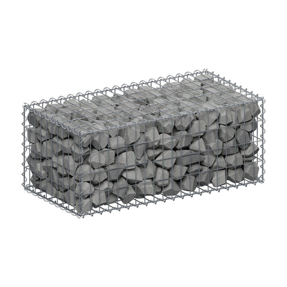 Gabbione 100 cm x 40 cm x 50 cm (L x H x P), maglia 5 cm x 10 cm, spirale