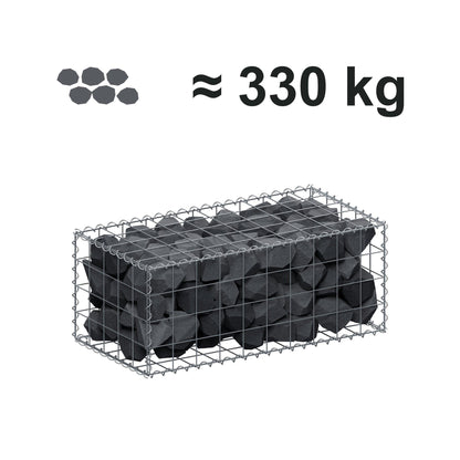 Gabion 100 cm x 40 cm x 50 cm (L x H x D), maskestørrelse 10 cm x 10 cm, spiral