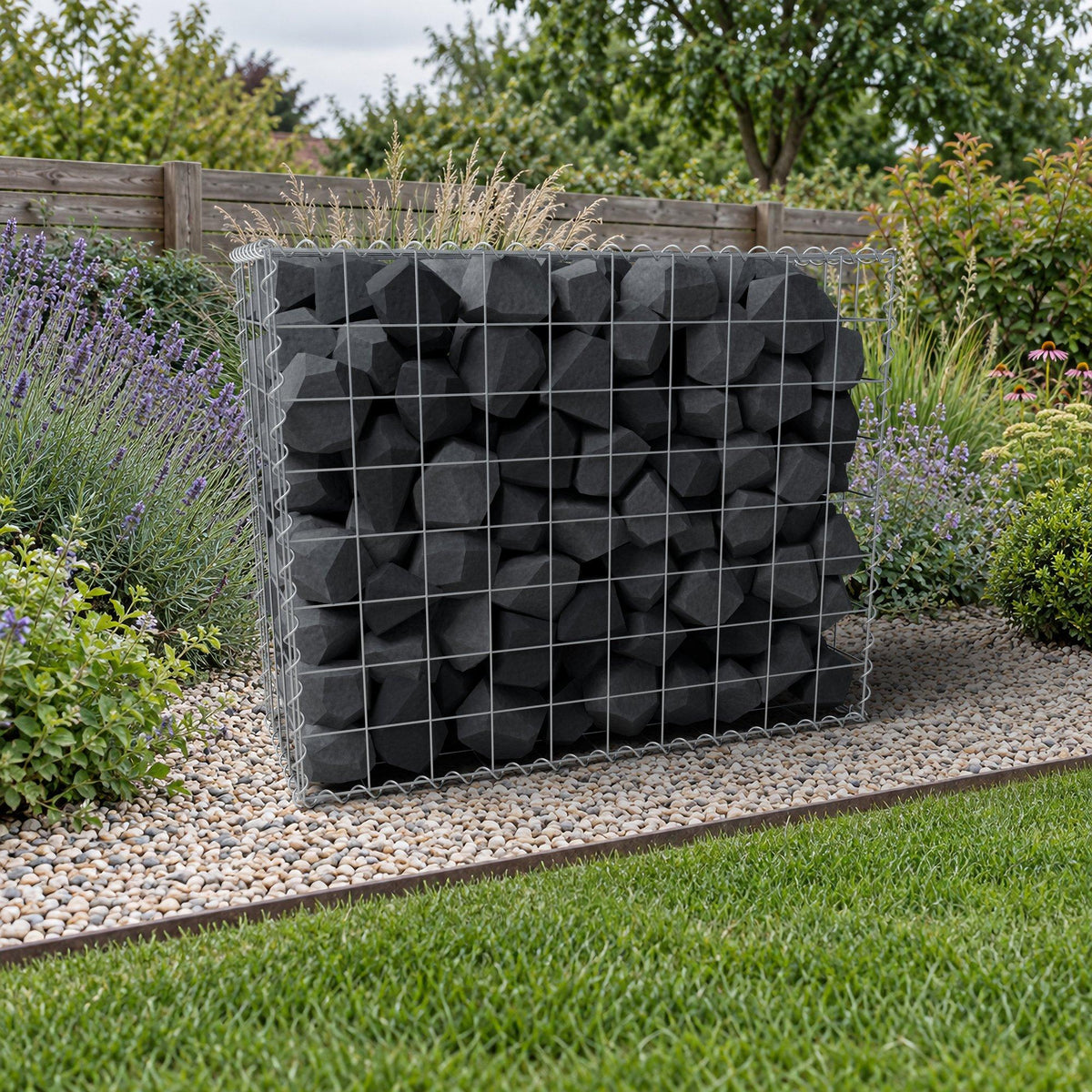 Gabion 100 cm x 80 cm x 40 cm (L x H x D), maskestørrelse 10 cm x 10 cm, spiral