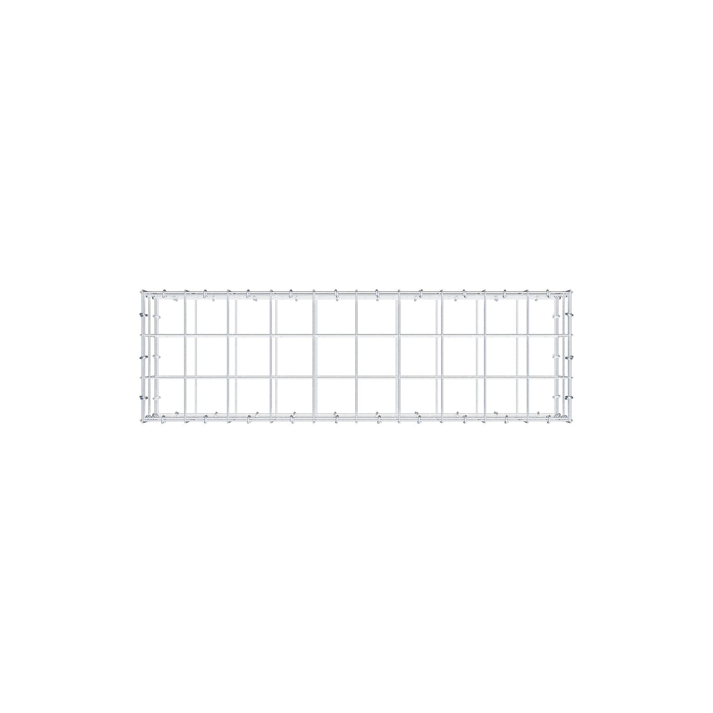 Gavión 100 cm x 20 cm x 30 cm (L x A x P), malla 10 cm x 10 cm, anillo en C