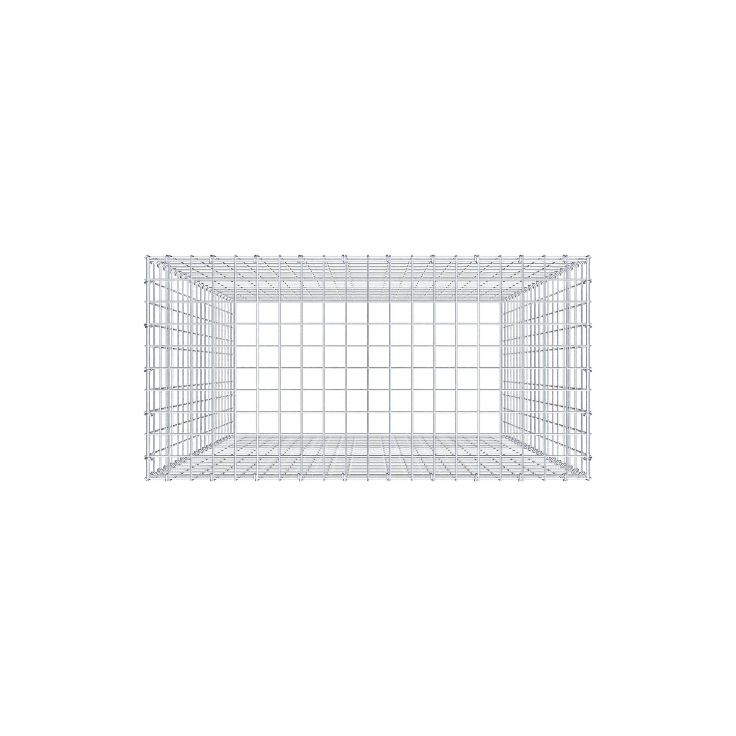 Fourche rapportée type 3 200 cm x 100 cm x 50 cm (L x H x P), mailles 5 cm x 10 cm, anneau en C