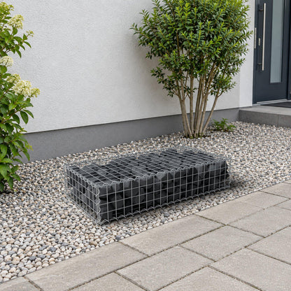 Gabbione 100 cm x 20 cm x 50 cm (L x H x P), maglia 5 cm x 5 cm, spirale