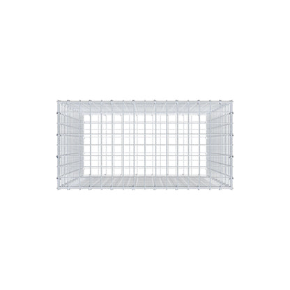 Gabion 100 cm x 80 cm x 40 cm (L x H x D), maskestørrelse 5 cm x 5 cm, C-ring