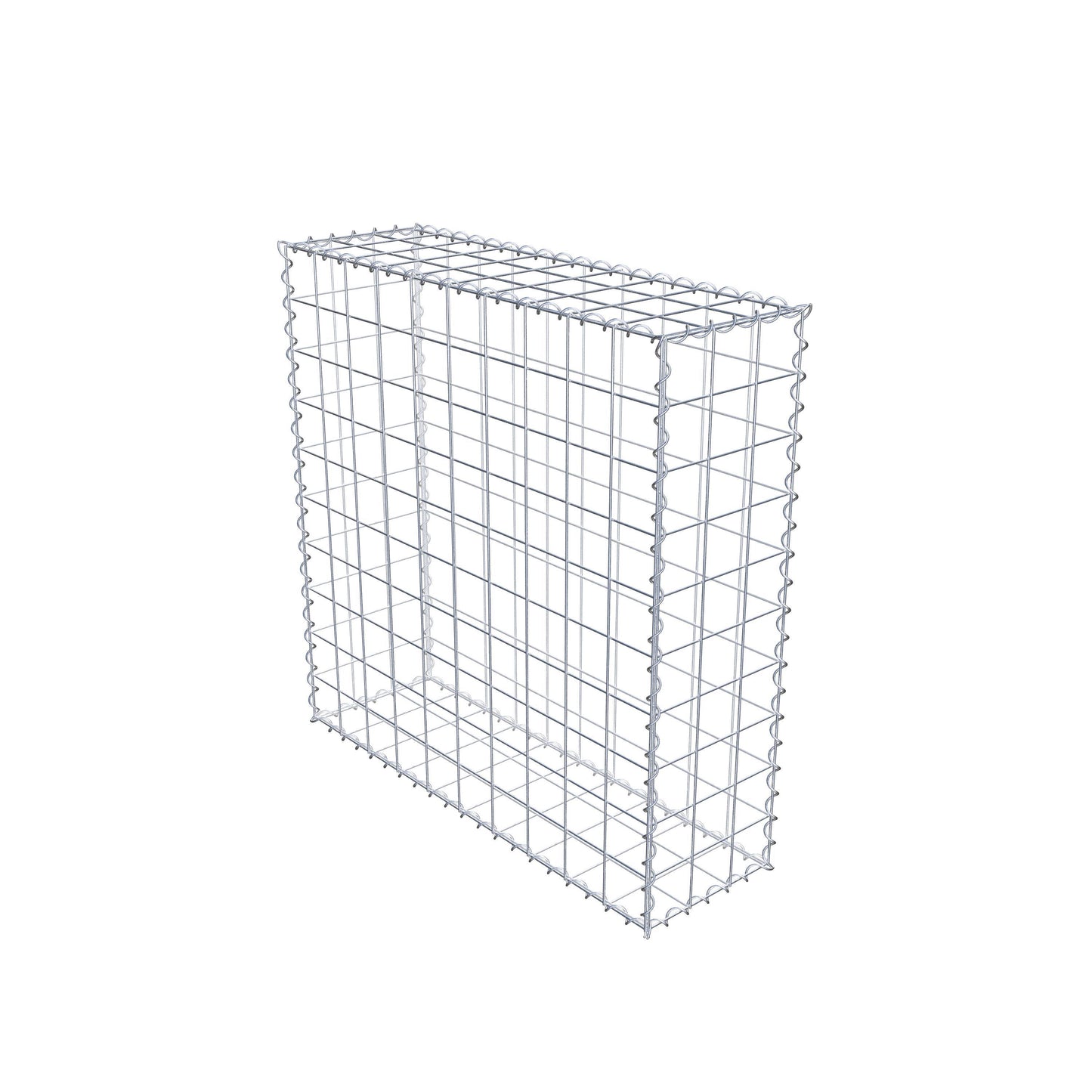 Gabbione 100 cm x 100 cm x 30 cm (L x H x P), maglia 10 cm x 10 cm, spirale