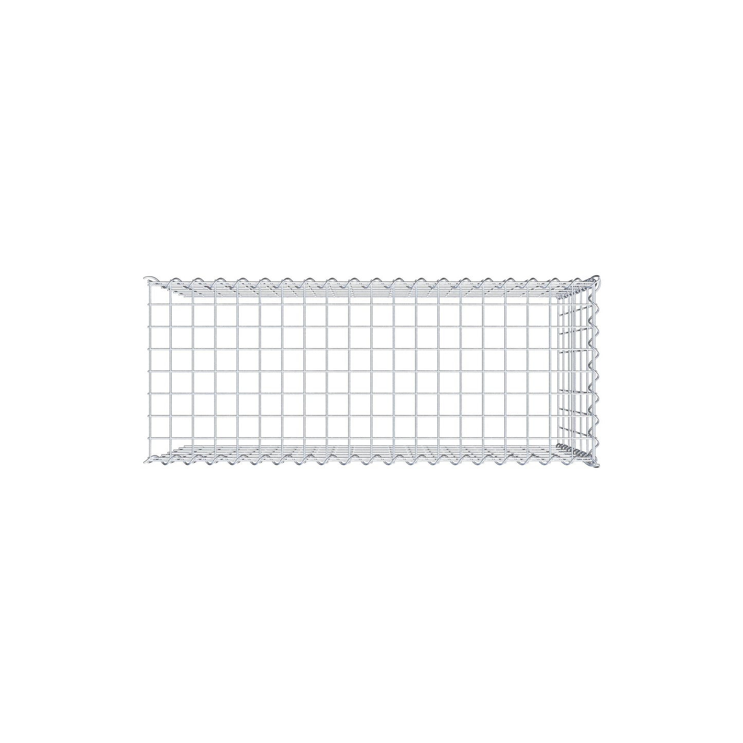 Opvokset gabion type 4 100 cm x 60 cm x 40 cm (L x H x D), maskestørrelse 5 cm x 10 cm, spiral