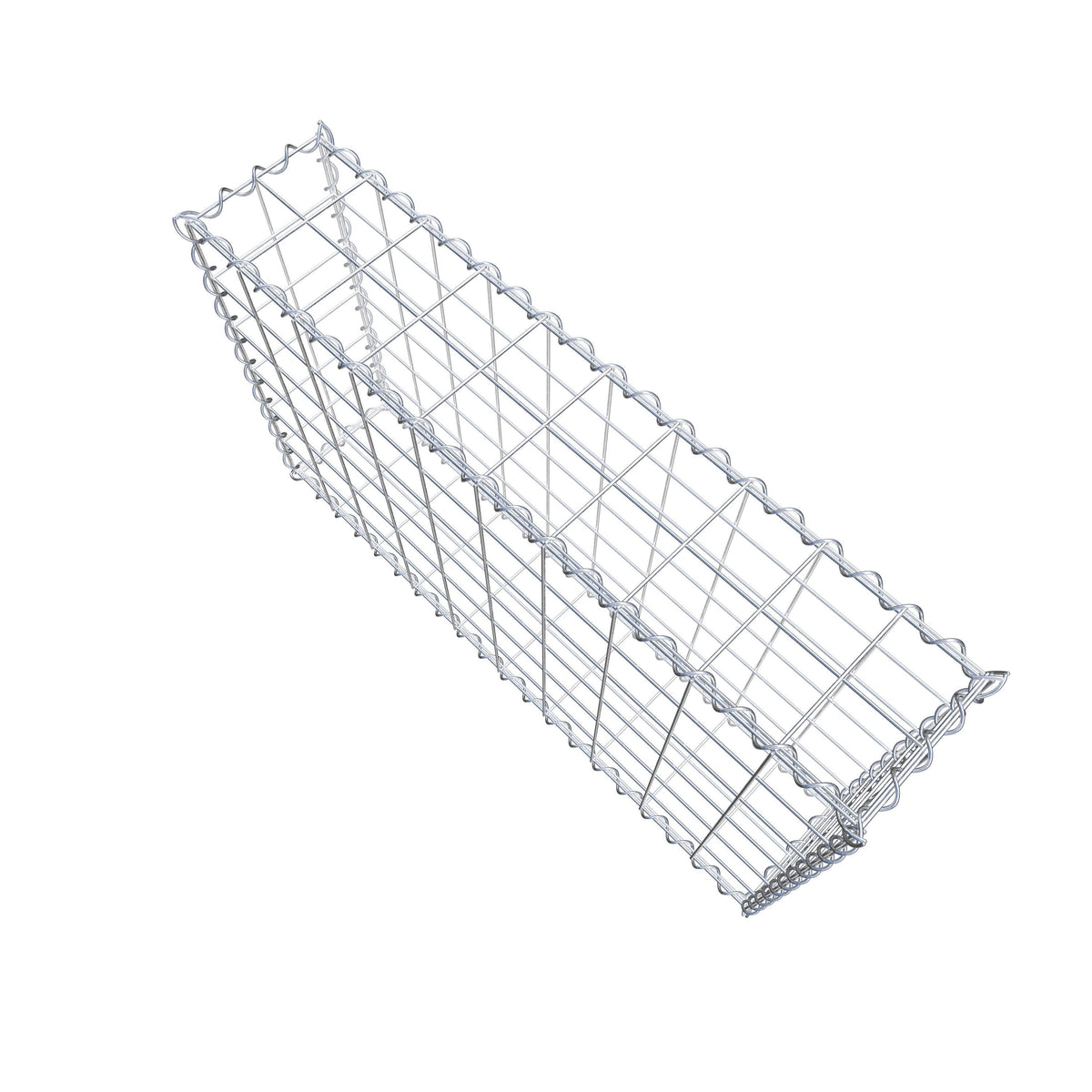 Gabion 100 cm x 60 cm x 20 cm (L x H x D), maskestørrelse 10 cm x 10 cm, spiral