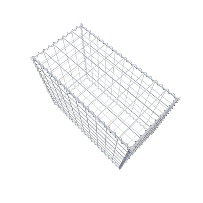 Schanskorf 100 cm x 80 cm x 50 cm (L x H x D), maaswijdte 10 cm x 10 cm, spiraalvormig