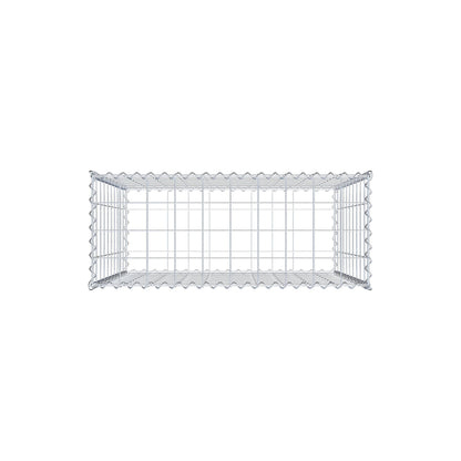 Schanskorf 100 cm x 100 cm x 40 cm (L x H x D), maaswijdte 10 cm x 10 cm, spiraalvormig