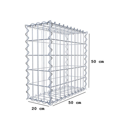 Schanskorf 50 cm x 50 cm x 20 cm (L x H x D), maaswijdte 5 cm x 10 cm, spiraal