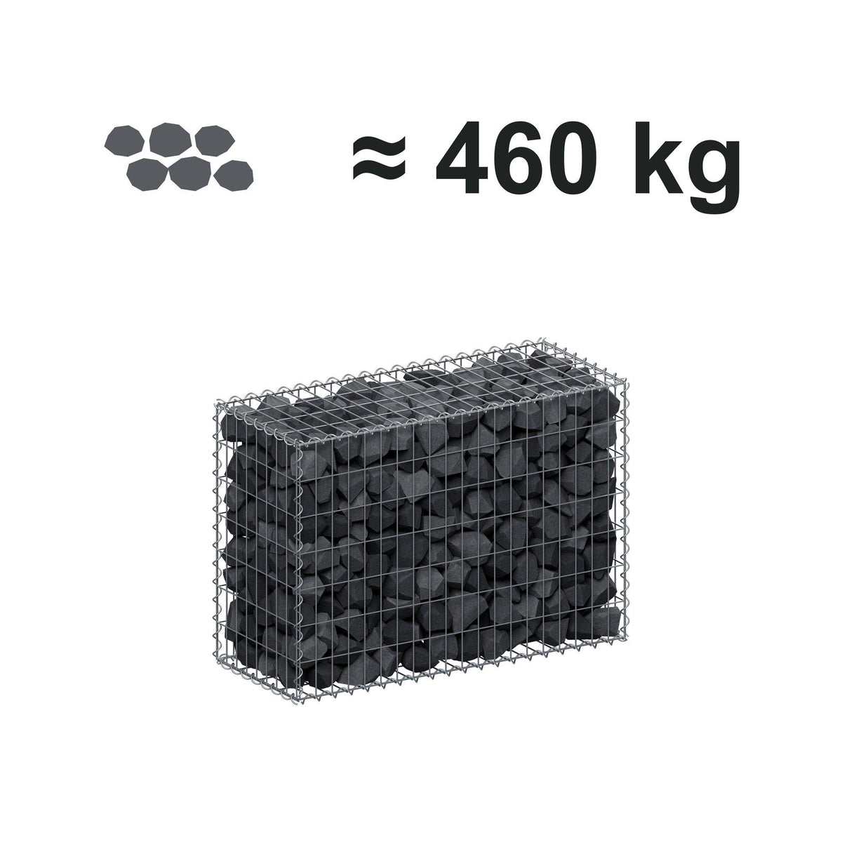 Gabione 100 cm x 70 cm x 40 cm (L x H x T), Maschenweite 5 cm x 10 cm, Spirale