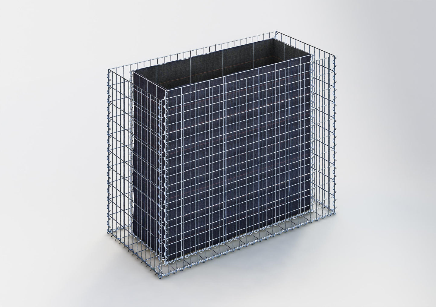 Rechthoekig verhoogd bed 130 cm x 100 cm x 60 cm (L x H x D), maaswijdte 5 x 10 cm, wanddikte 10 cm