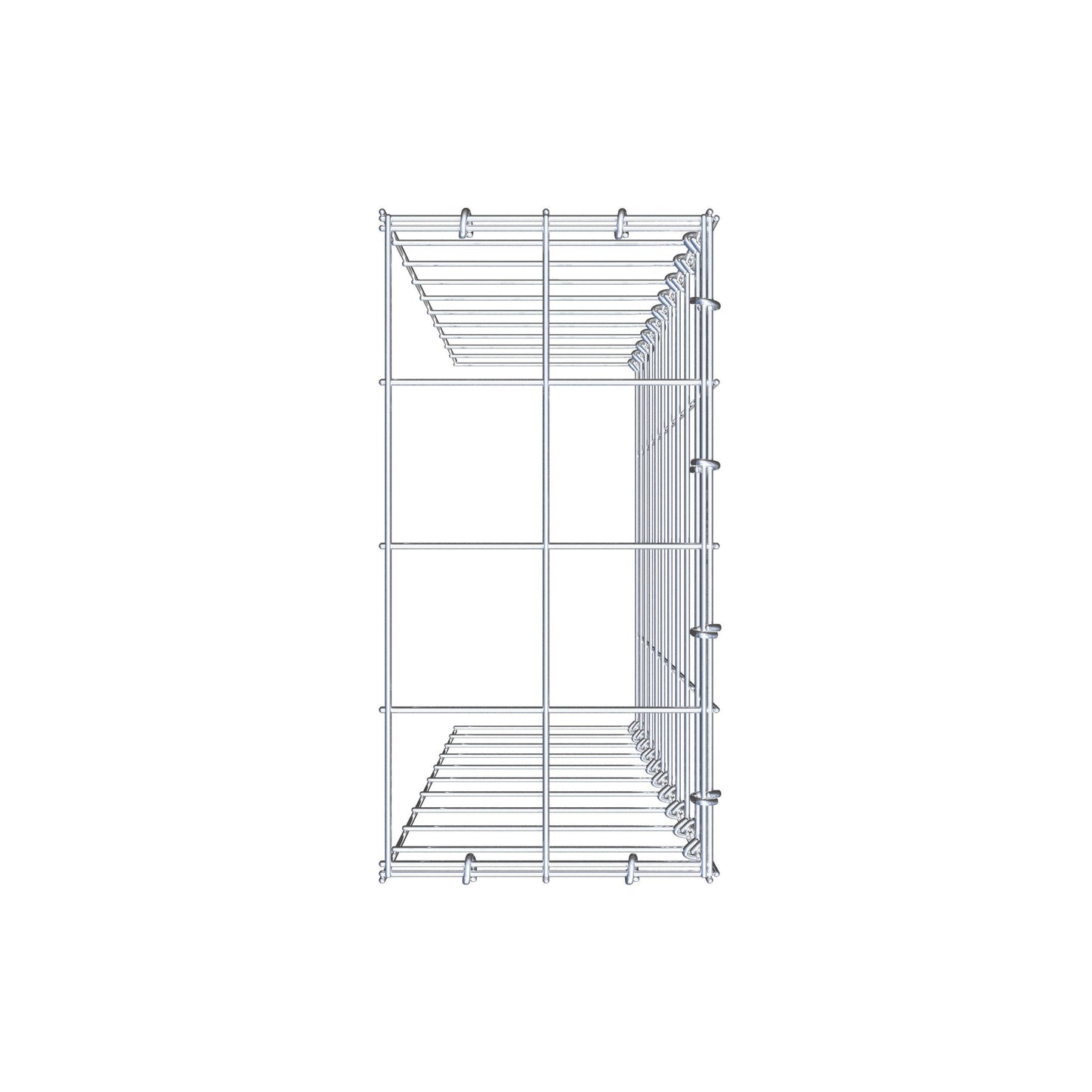 Type 4 oplegkorf 100 cm x 20 cm x 40 cm (L x H x D), maaswijdte 10 cm x 10 cm, C-ring