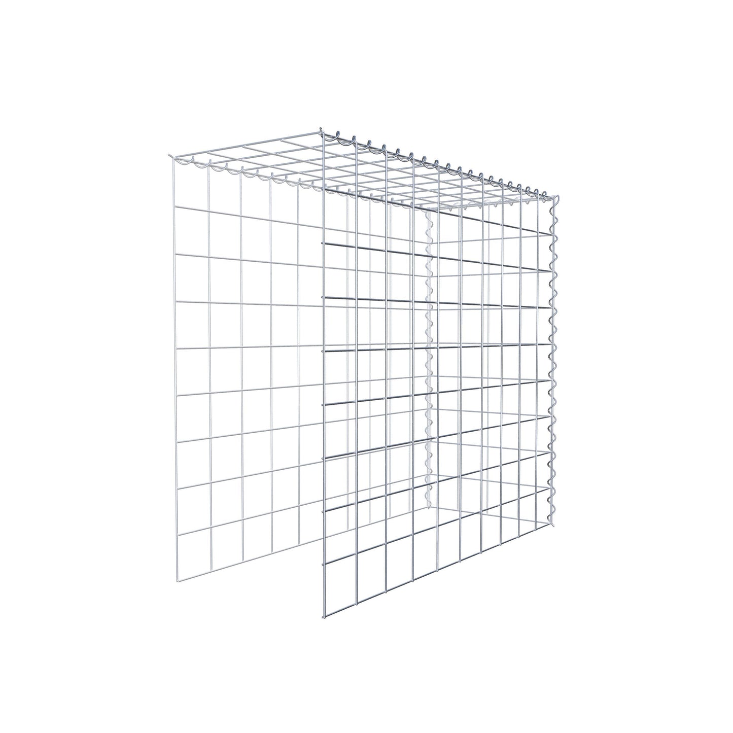 Opbouw schanskorf type 4 100 cm x 90 cm x 40 cm (L x H x D), maaswijdte 10 cm x 10 cm, spiraal