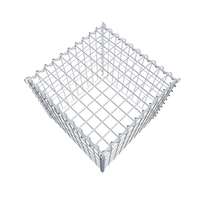 Aangegroeide schanskorf type 3 50 cm x 50 cm x 50 cm (L x H x D), maaswijdte 5 cm x 10 cm, spiraal