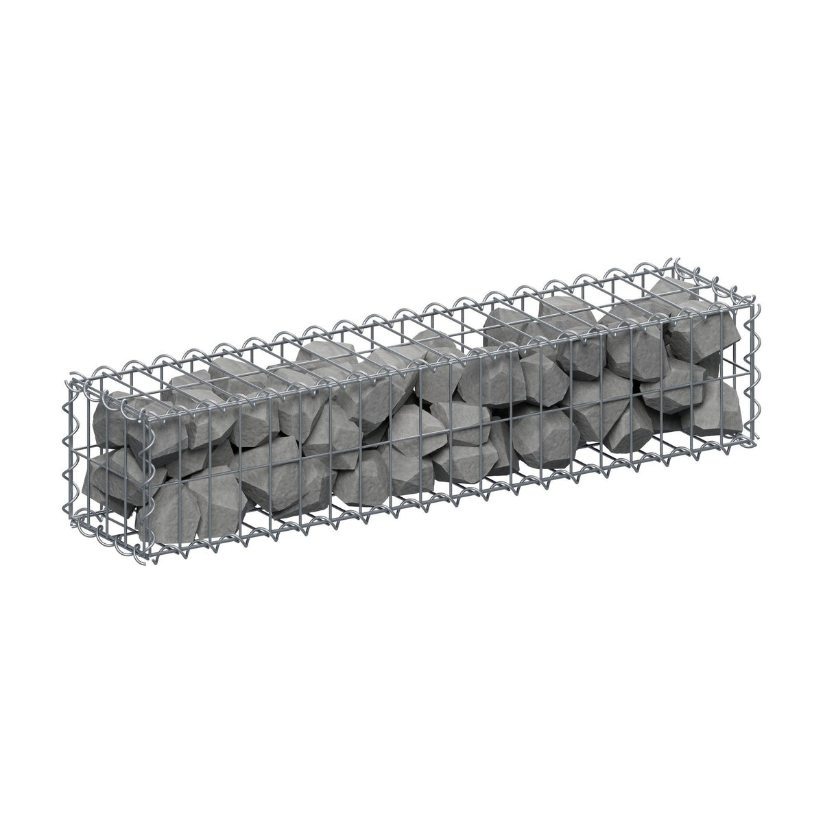 Gabion 100 cm x 20 cm x 20 cm (L x H x D), maskstorlek 5 cm x 10 cm, spiral