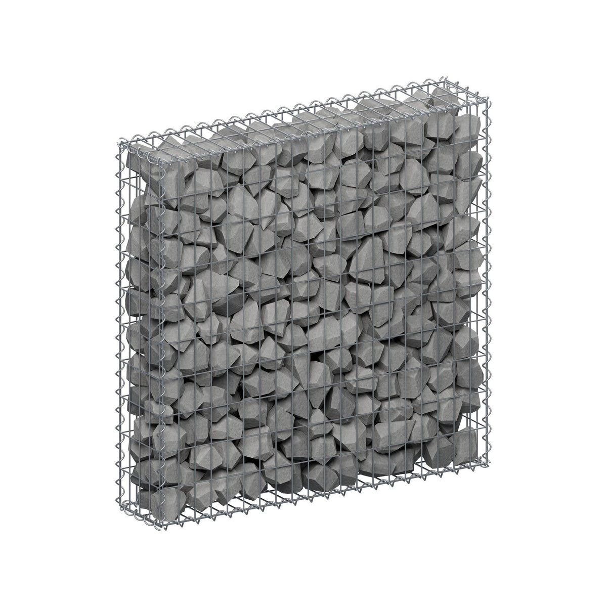 Gabion 100 cm x 100 cm x 20 cm (L x H x D), maskstorlek 5 cm x 10 cm, spiral