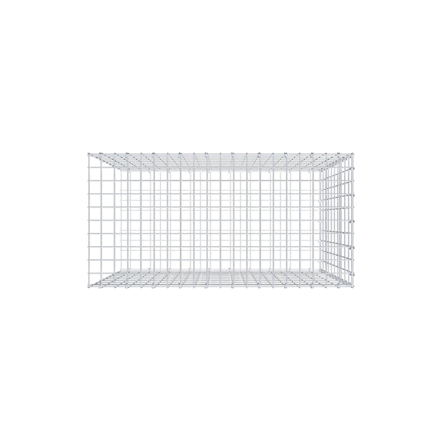 Monteret gabion type 2 100 cm x 100 cm x 50 cm, maskestørrelse 5 cm x 10 cm, C-ring