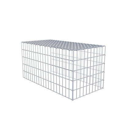 Opbouw schanskorf type 4 100 cm x 50 cm x 50 cm (L x H x D), maaswijdte 5 cm x 10 cm, C-ring