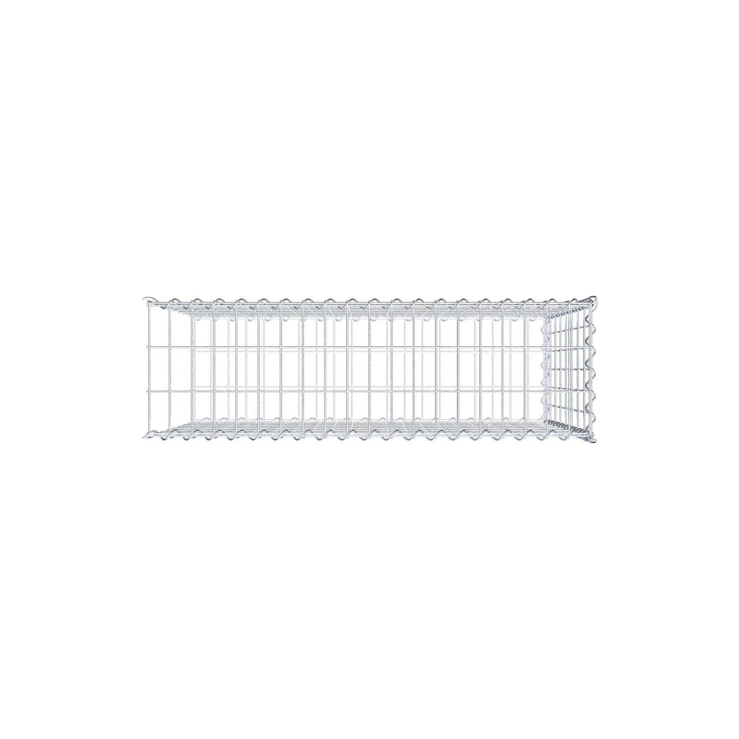 Gavión adulto tipo 2 100 cm x 80 cm x 30 cm (largo x alto x profundidad), tamaño de malla 5 cm x 10 cm, espiral