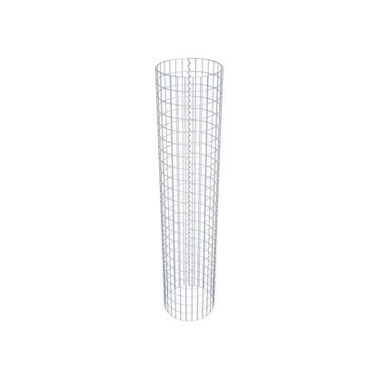Schanskorfzuil rond 47 cm diameter, 230 cm hoogte, maaswijdte 5 cm x 10 cm