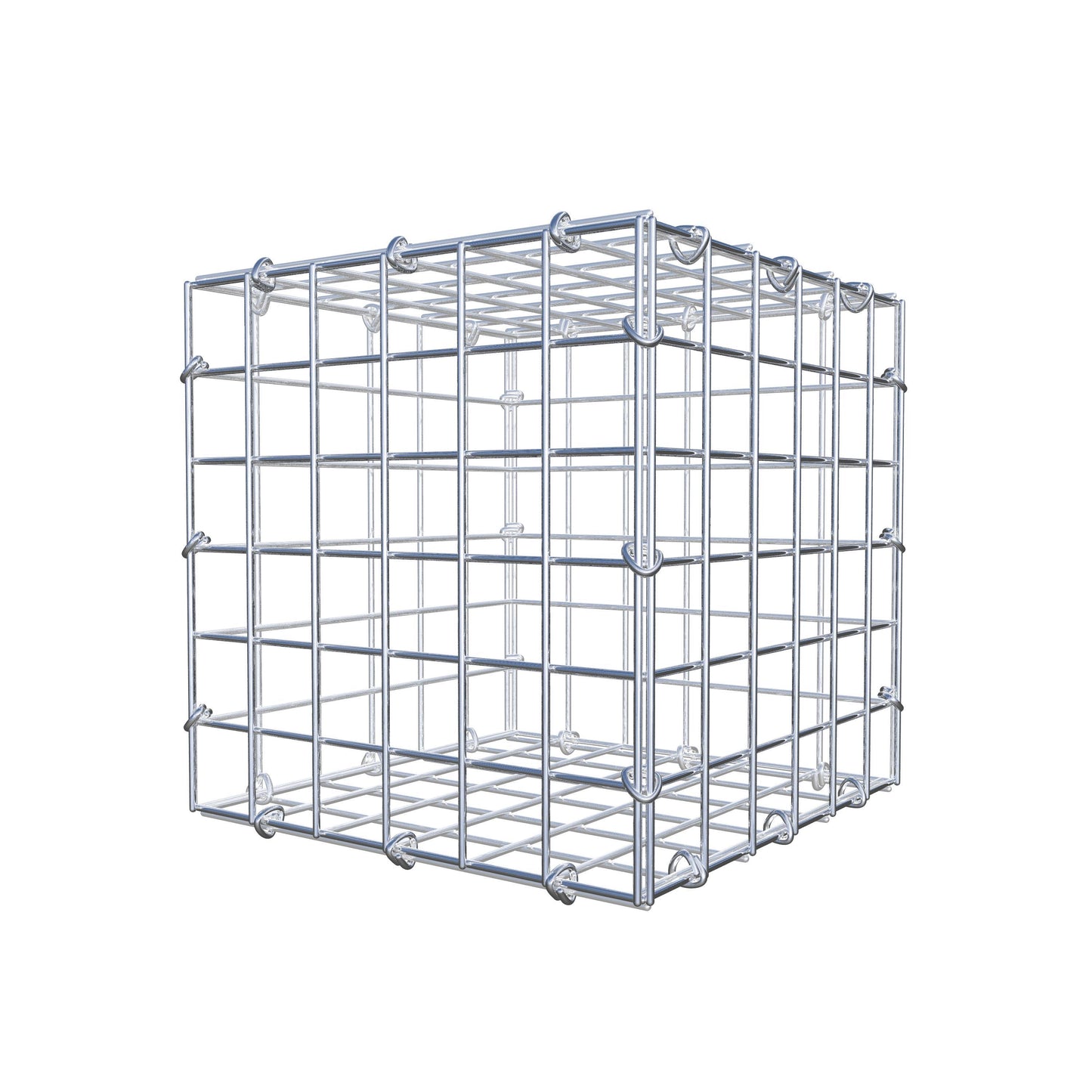 Gabbione 30 cm x 30 cm x 30 cm (L x H x P), maglia 5 cm x 5 cm, anello a C