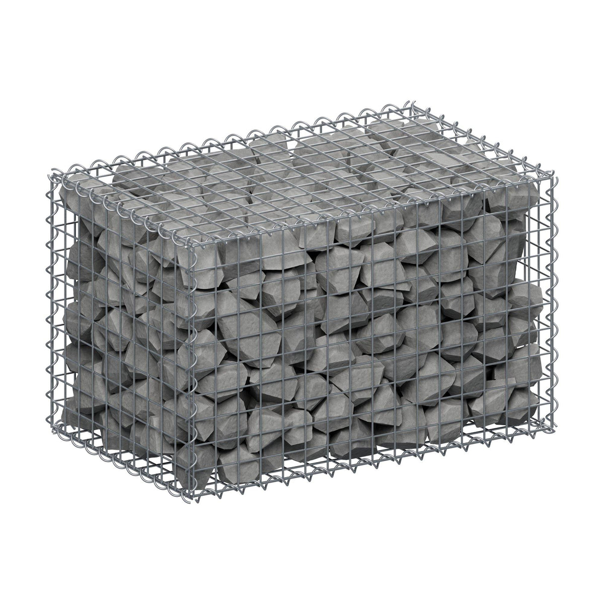 Gabion 80 cm x 50 cm x 50 cm (L x H x D), maskestørrelse 5 cm x 5 cm, spiral