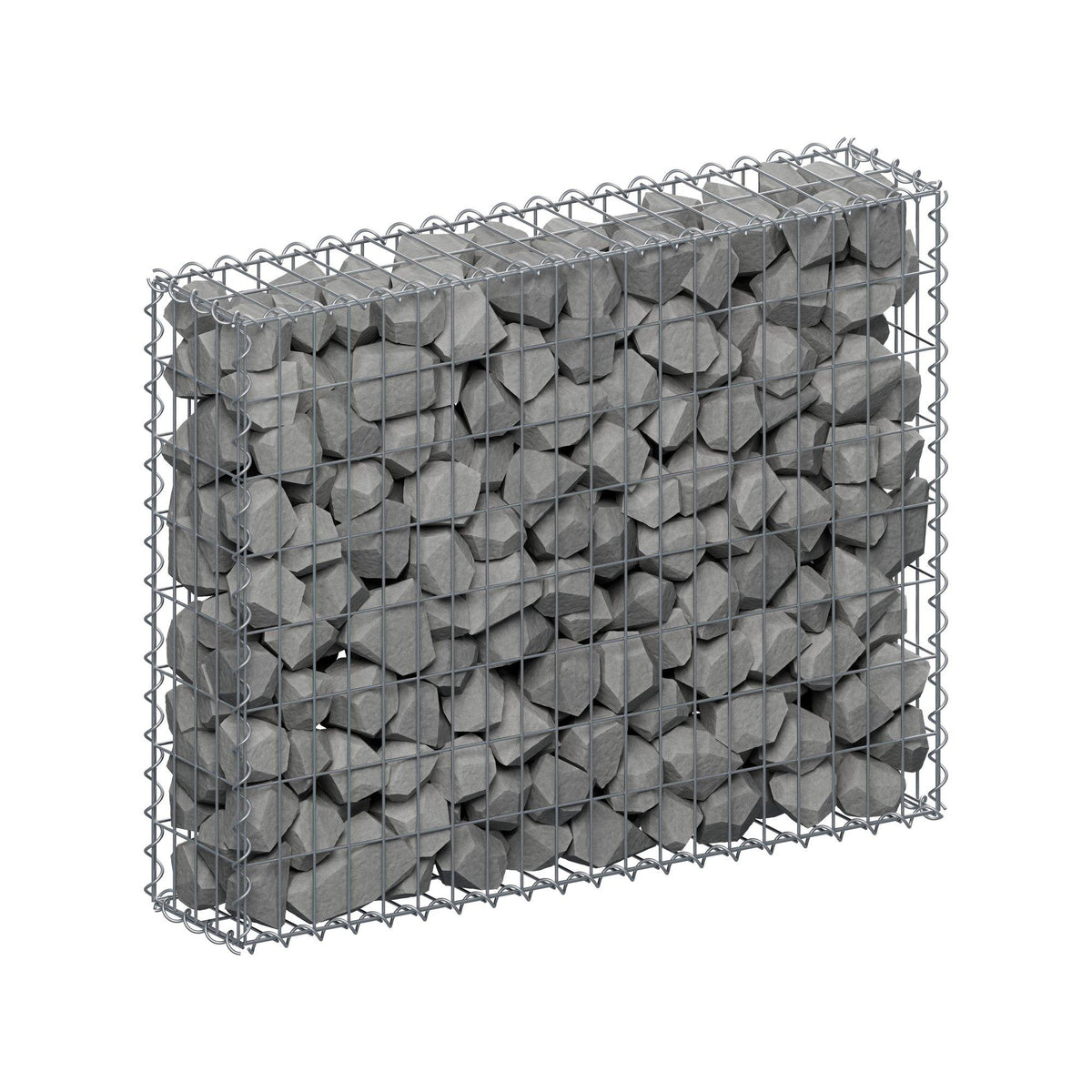 Gabion 100 cm x 80 cm x 20 cm (L x H x D), mesh size 5 cm x 10 cm, spiral