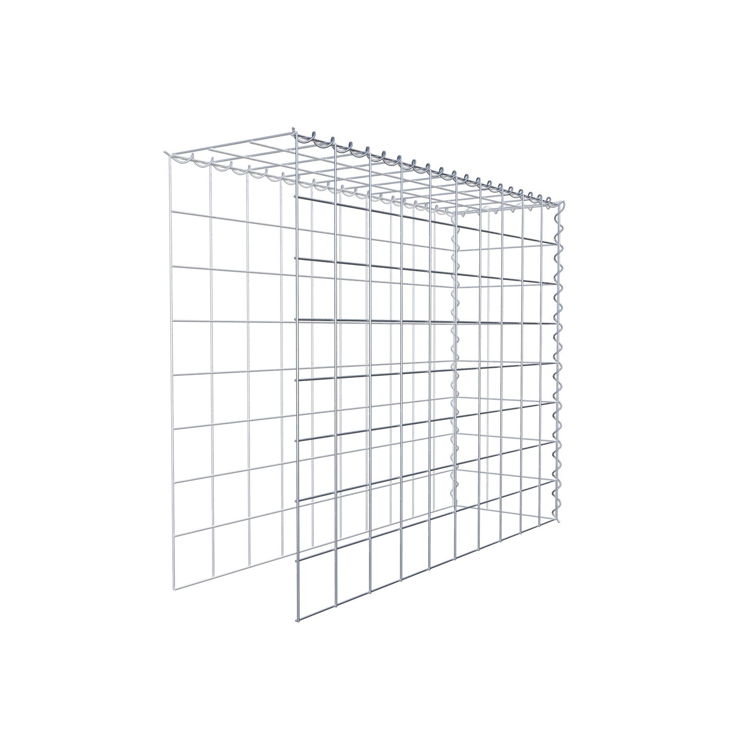 Opvokset gabion type 4 100 cm x 80 cm x 30 cm (L x H x D), maskestørrelse 10 cm x 10 cm, spiral