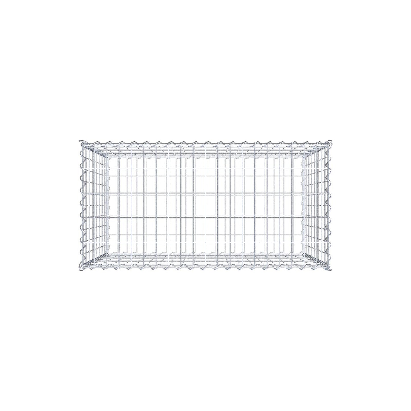 Schanskorf 100 cm x 80 cm x 50 cm (L x H x D), maaswijdte 5 cm x 10 cm, spiraalvormig