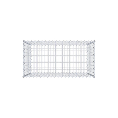 Schanskorf 100 cm x 80 cm x 50 cm (L x H x D), maaswijdte 5 cm x 10 cm, spiraalvormig