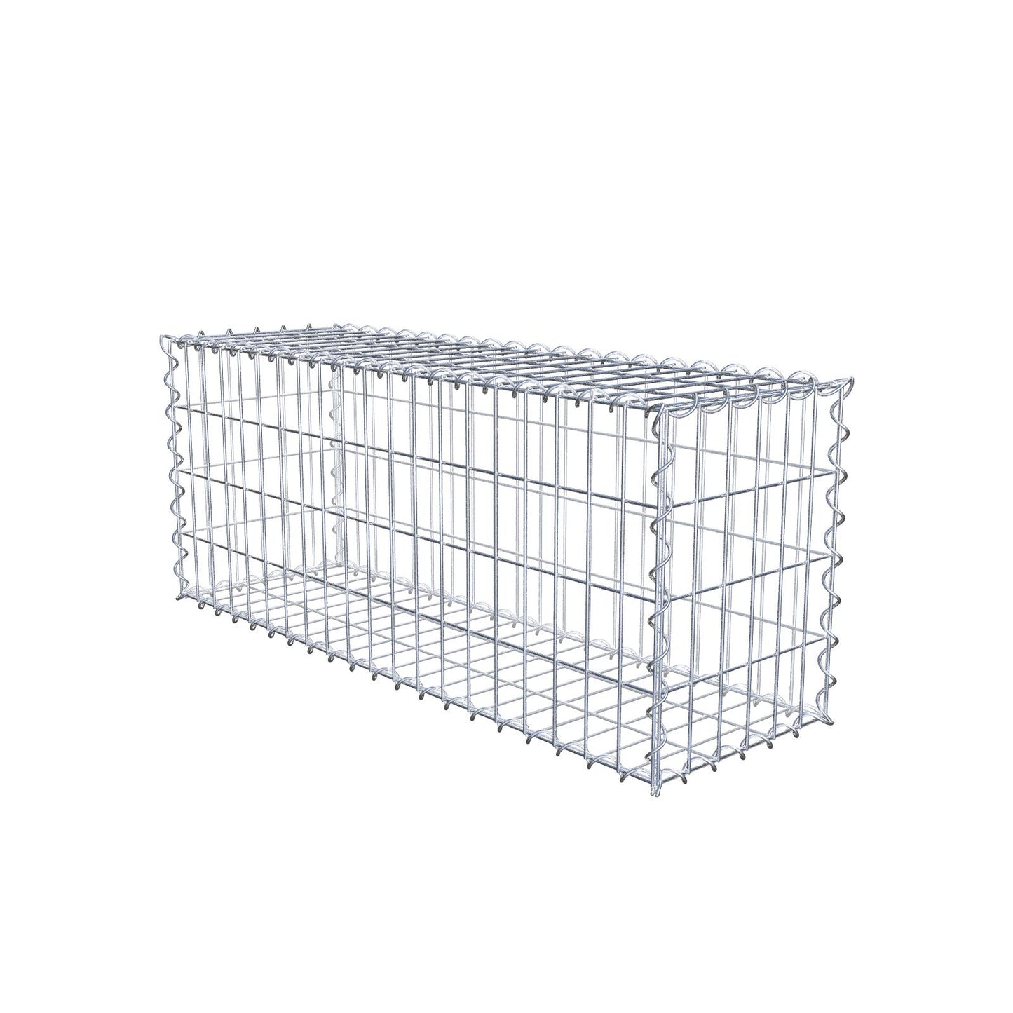Schanskorf 100 cm x 40 cm x 30 cm (L x H x D), maaswijdte 5 cm x 10 cm, spiraalvormig