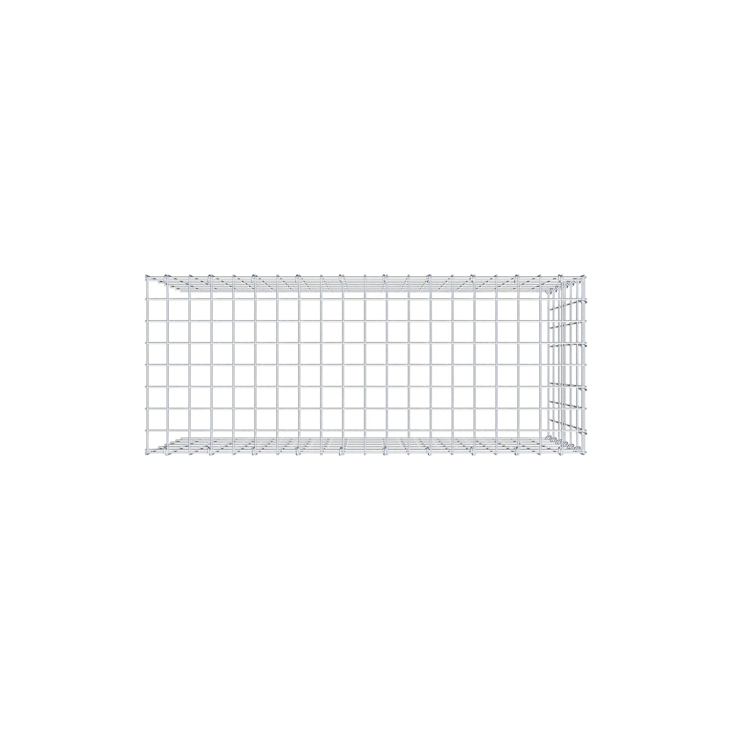 Type 4 oplegkorf 100 cm x 60 cm x 40 cm (L x H x D), maaswijdte 5 cm x 10 cm, C-ring