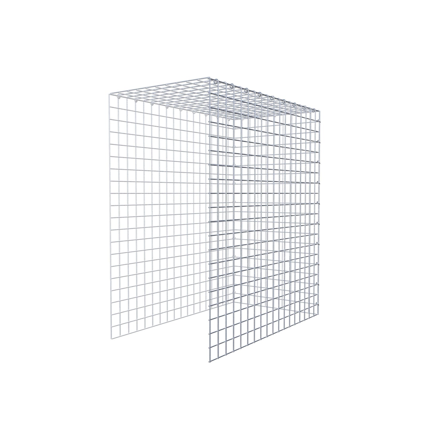 Monteret gabion type 4 100 cm x 90 cm x 50 cm (L x H x D), maskestørrelse 5 cm x 5 cm, C-ring