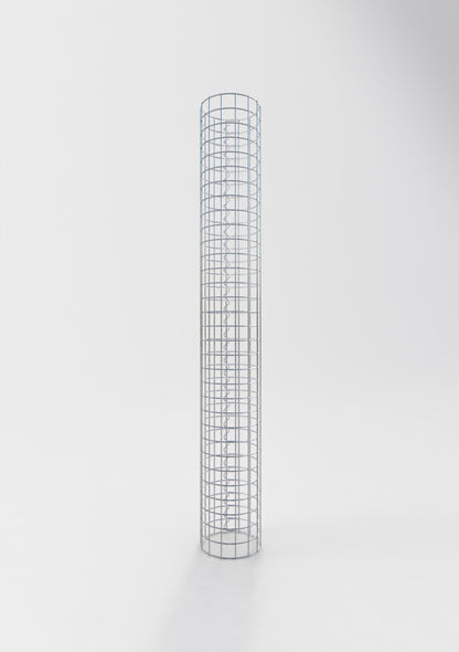Schanskorfzuil rond 22 cm diameter, 160 cm hoogte, maaswijdte 5 cm x 5 cm