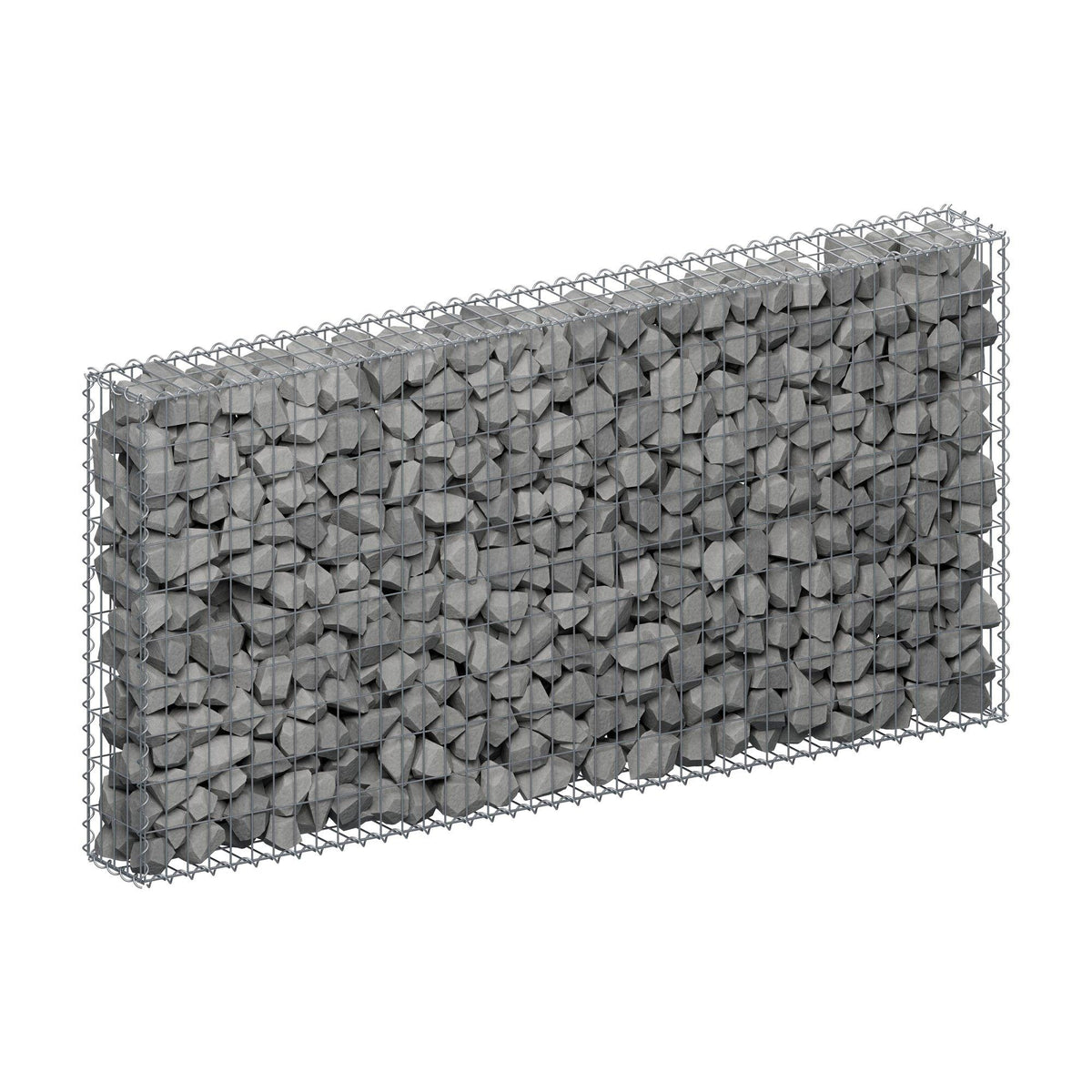 Gabione 200 cm x 100 cm x 20 cm (L x H x T), Maschenweite 5 cm x 10 cm, Spirale