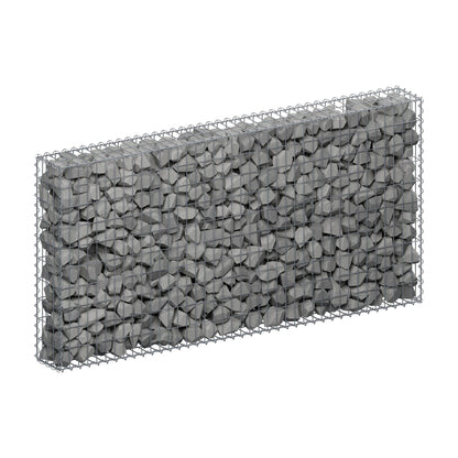 Gabione 200 cm x 100 cm x 20 cm (L x H x T), Maschenweite 5 cm x 10 cm, Spirale