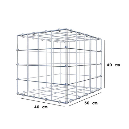 Schanskorf 50 cm x 40 cm x 40 cm (L x H x D), maaswijdte 10 x 10 cm, spiraalring