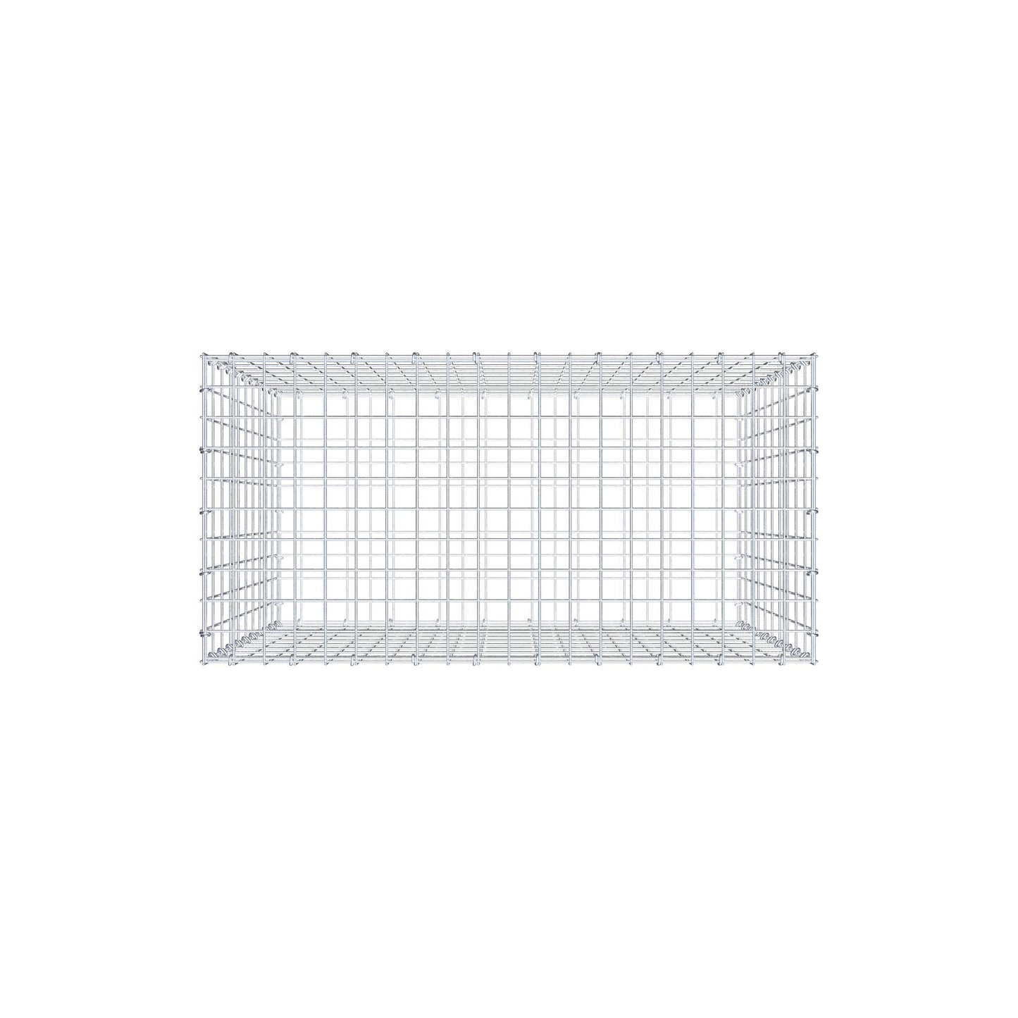 Gabbione 100 cm x 100 cm x 50 cm (L x H x P), maglia 5 cm x 10 cm, anello a C