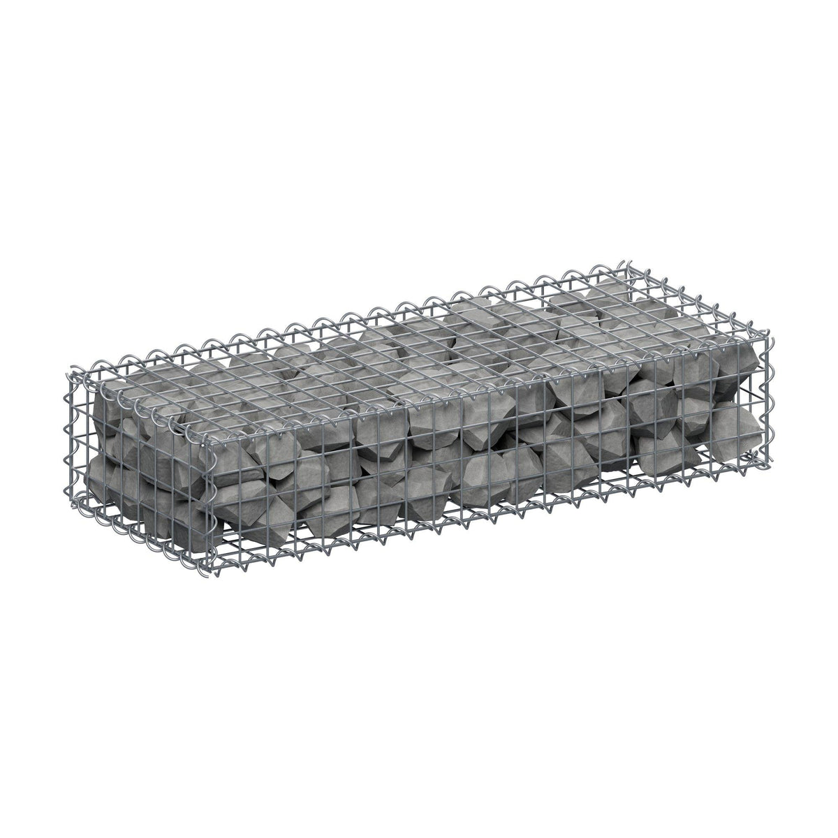 Gabião 100 cm x 20 cm x 40 cm (C x A x P), malhagem 5 cm x 5 cm, espiral