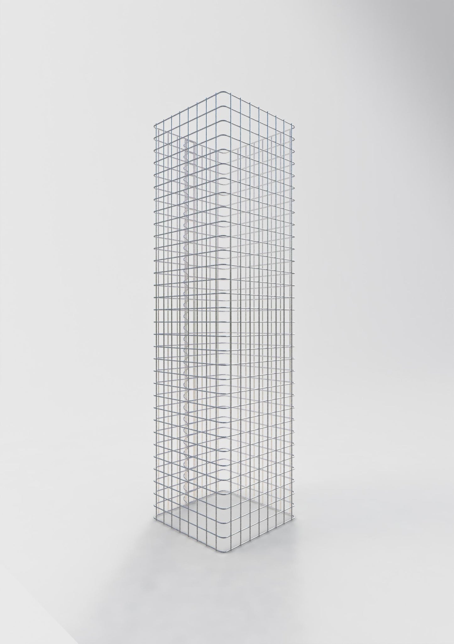 Schanskorfzuil, hoekig 42 cm x 42 cm, 160 cm hoog, MW 5 cm x 5 cm