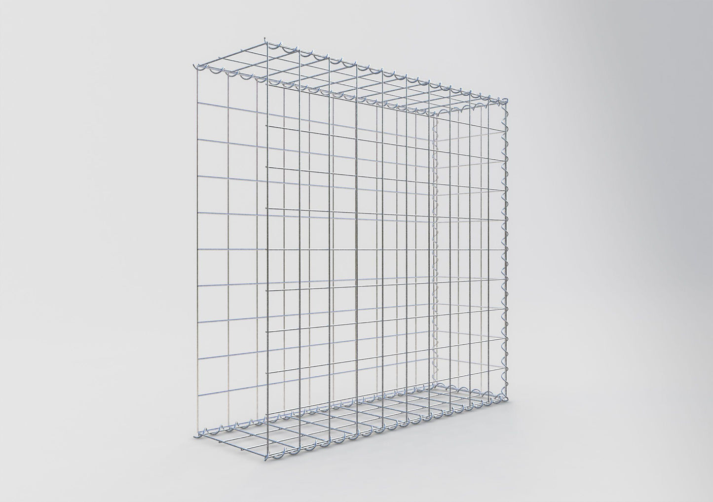 Gabion rapporté type 2 100 cm x 100 cm x 30 cm (L x H x P), mailles 10 cm x 10 cm, spirale